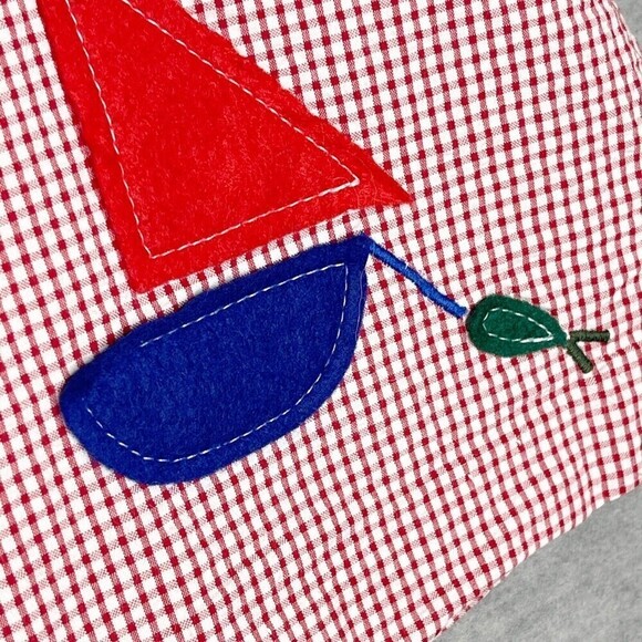 Betti Terell Size 18 Month Sailboat‎ Shift Dress Red Gingham Seersucker Appliqué - Picture 3 of 7